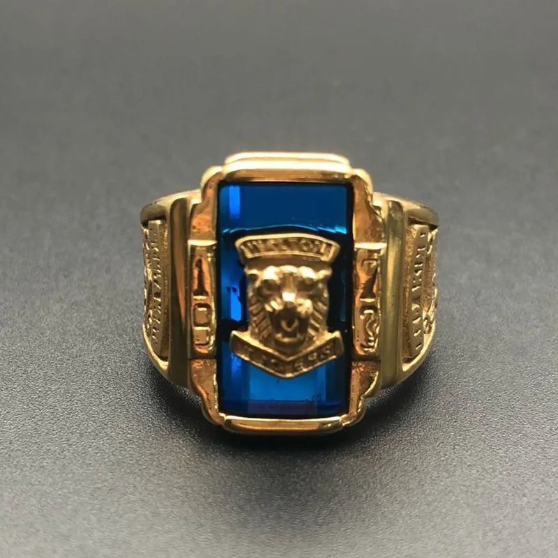 

Titanium Steel Men's Signet Ring 1973 Walton Tiger Head Navy Rings For Men Vintage Jewelry Commemorate Accessories