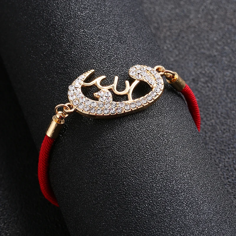 Cute Allah Muslim Religious Heart Moon Bracelet for Women's Eid al-Fitr Jewels of Fatima Eye of Evil Spirit Gift Wholesale