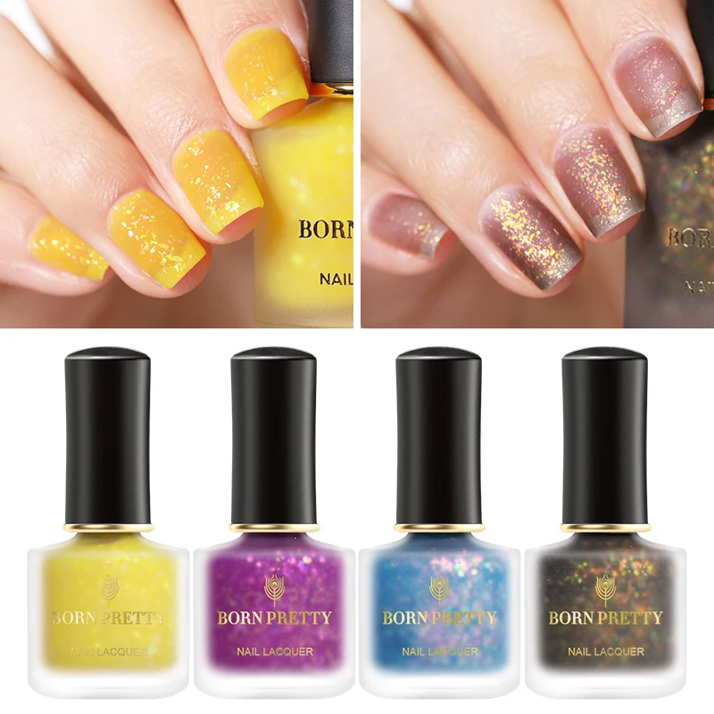 

BORN PRETTY 6ml Colorful Matt Micas Nail Art Polish Sequins Effect Beauty Shiny Bling Nails Varnish Nail Art Design