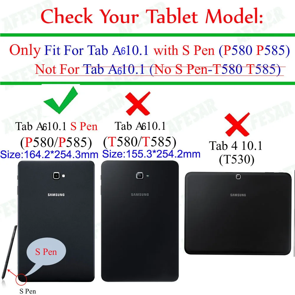 Magro Magnético Folding Flip pu Couro Smart Cover para Samsung Galaxy Tab a6 10.1 s Pen Tablet Carteira Estojo de Livro Sm-p580 P585 - Imagem 5