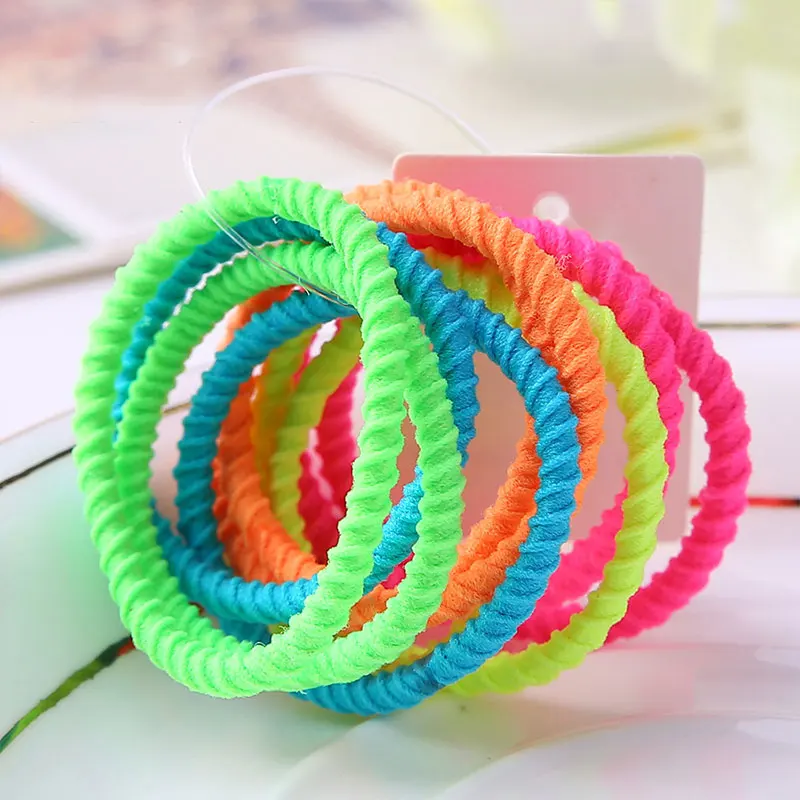 Высокоэластичное детское кольцо для волос 10 загруженных резиновых лент Детские карамельные цвета головная веревка - Цвет: A12-4