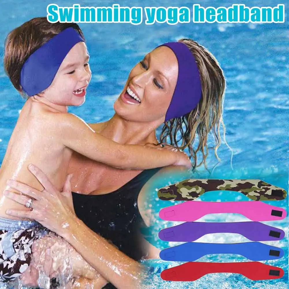 Newly Adjustable Bathing Swimming Headband Protector Sport Adult Kids Waterproof Swim Head Band BF88