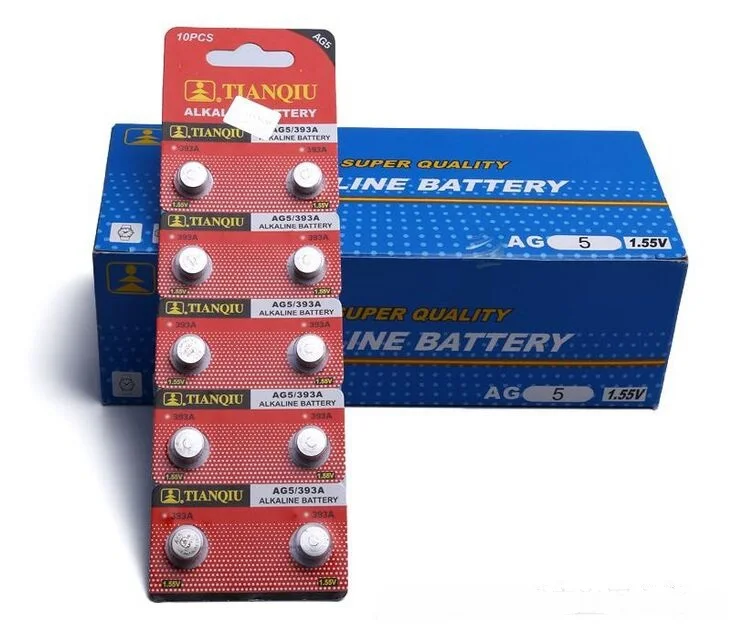 100PCS (10 card) 1.55V AG5 LR48/193/754 Button Cell Battery for wrist