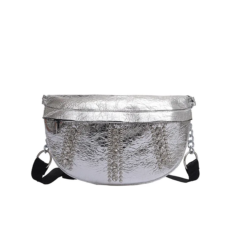 

MOLAVE Handbags Fashion bags for women2019 Ladies Bright Diamonds Versatile Waist Bag Chains Messenger handbag Solid Shoulder514