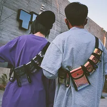 Сумка через плечо для подростка, Женская Лазерная сумка, модная женская и мужская прозрачная многокарманная кожаная сумка через плечо