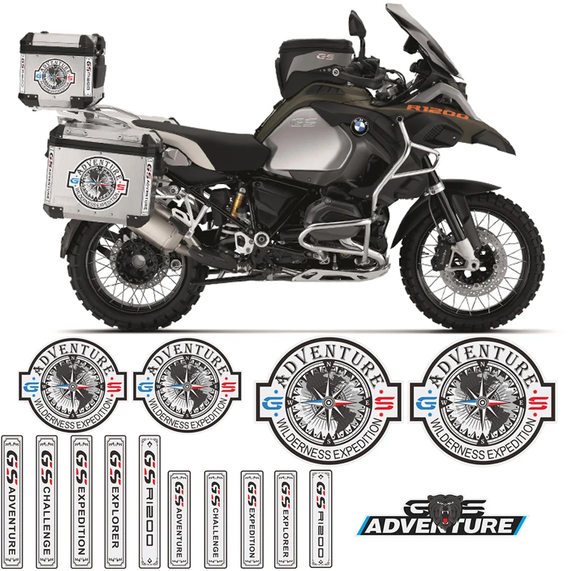 

1 Set of adventure racing motorcycle tail box stickers are global R1200GS F800GS F700GS for the aluminum alloy frame use