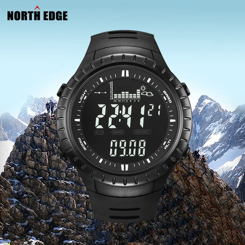 NORTH EDGE Men Digital Watches Outdoor watch Clock Fishing Altimeter