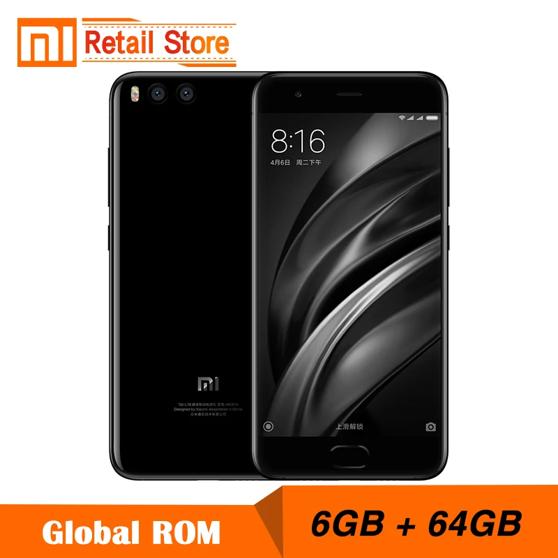 Original Xiaomi Mi6 Mi 6 6GB RAM 64GB ROM Snapdragon 835 Octa Core Mobile Phone 4G+ 5.15&quot Dual Cameras 12.0MP Fast Charge | Мобильные