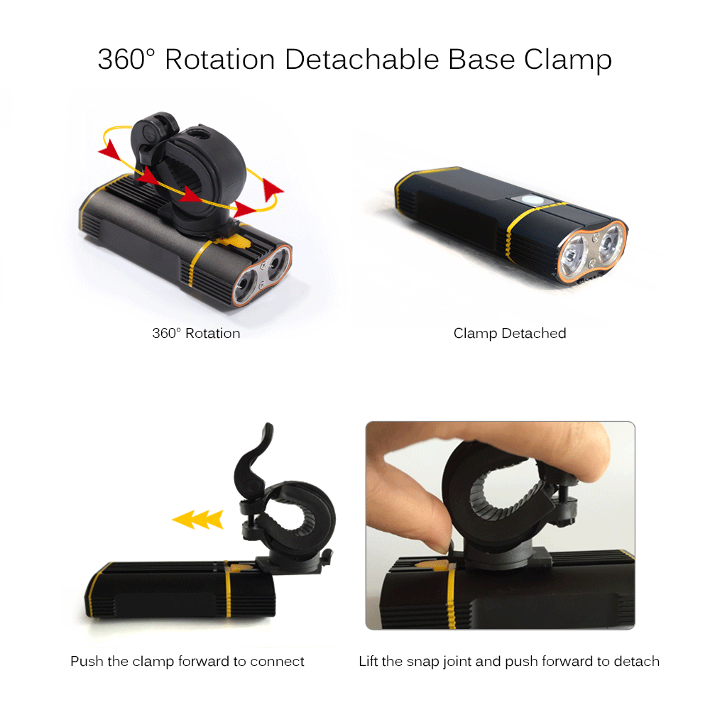 Discount Super Bright Bicycle Light USB Rechargeable 800 LM Headlight Front Light Easy Installation Cycling Flashlight for Safty Riding 20