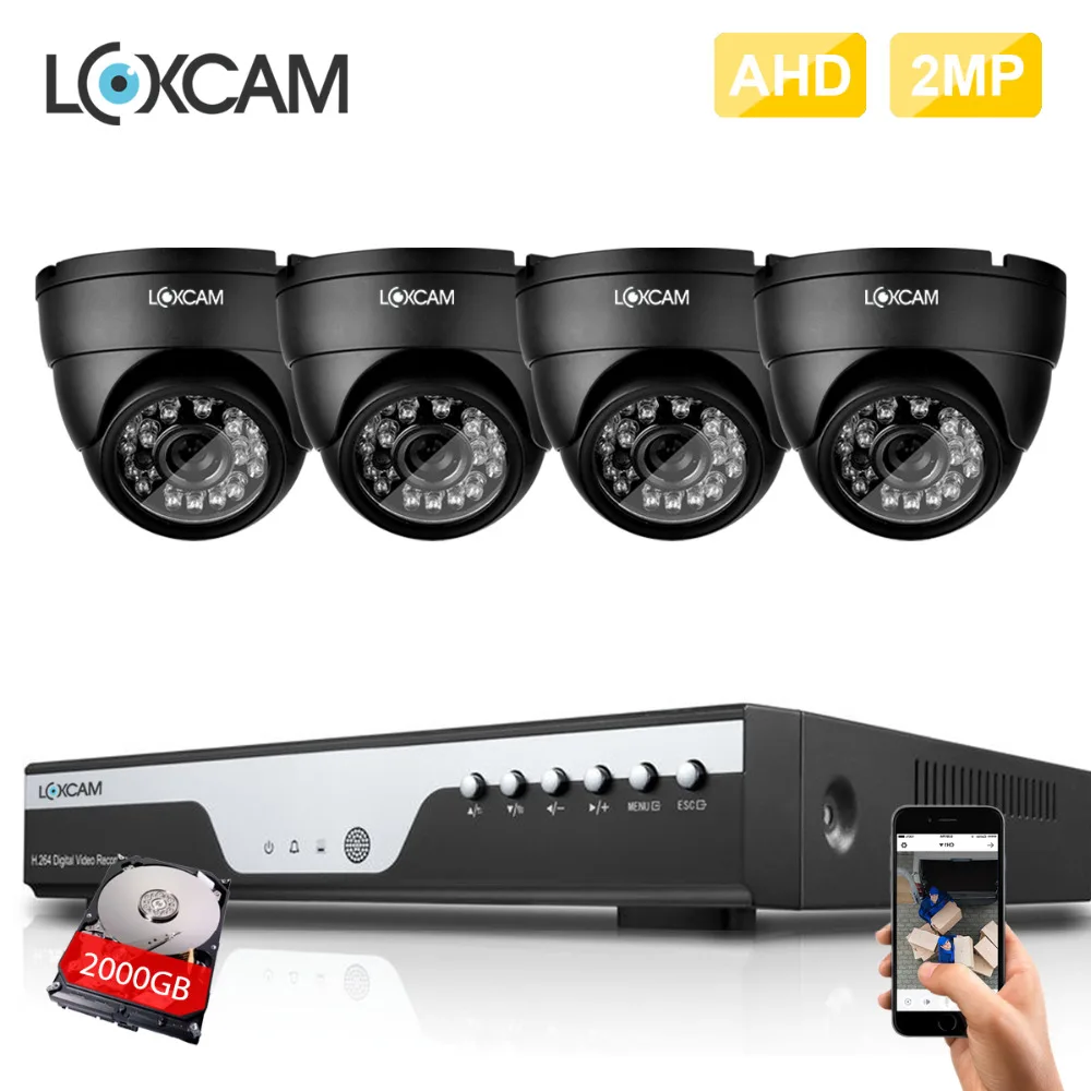 4CH Full HD 1080P DVR kit 4ch CCTV System 4pcs 2MP IP66 in/outdoor