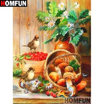 

HOMFUN Full Square/Round Drill 5D DIY Diamond Painting "Bird mushroom" 3D Diamond Embroidery Cross Stitch Home Decor A19125