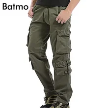 Batmo Новое поступление, зимние теплые высококачественные хлопковые много армейских зеленых мужских брюк-карго с карманами, 3 цвета, большие размеры 28-40