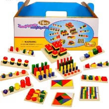 Монтессори 14в1 деревянные игрушки Развивающие Математика материалы комплект Графика детства дошкольного конструктор Модель Строительные дети
