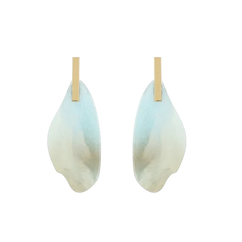 Irregular design Acrylic Drop Earring For Women Fashion Multicolor Statement Marble Effect Earring Acetate Jewelry - Окраска металла: Light Green