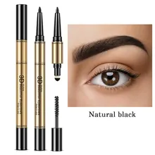 Продукт 3 в 1 Набор бровей Профессиональный макияж водонепроницаемый карандаш для бровей порошок кисть Пигмент черный коричневый Набор для бровей