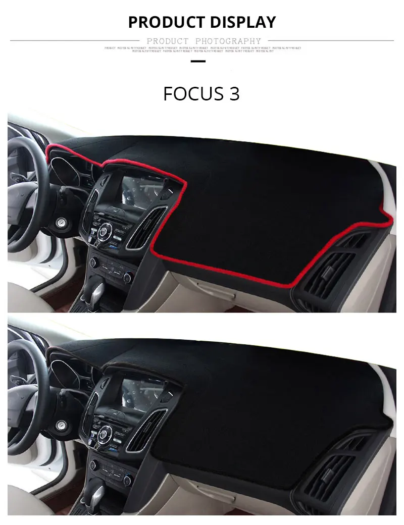 For LHD Ford Focus 2 3 2017 2016 2015 2014 2013 2012 2011 2010 2009 Car Dashboard Mat Cover Pad Mats Shade Cushion Accessories (9)