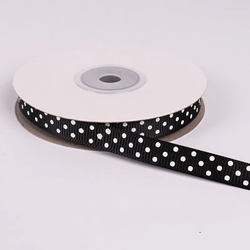 Fashion 25Yards/Roll High Quality Dots 15 Colors Grosgrain Satin Ribbon Scrapbooking Party Decorations Bowknot Accessories Gifts - Цвет: 14