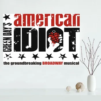 

Fashion Custom Green Day Canvas Painting Poster Cloth Silk Fabric Wall Art Poster for Home Decor