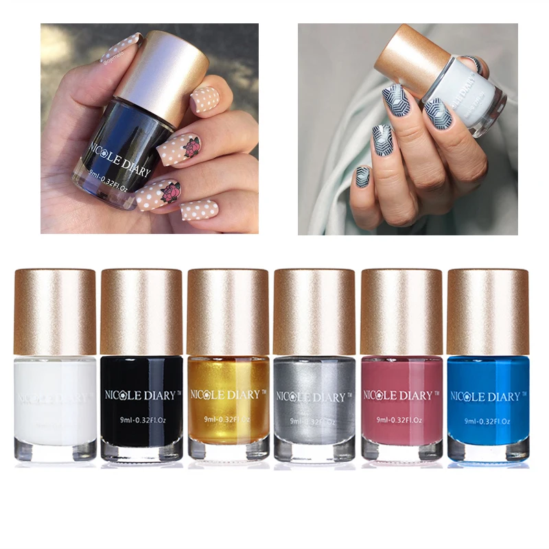 

NICOLE DIARY Christmas Stamp Nail Polish Santa Stamping Plate Polish Nail Art Printing Nail Lacquer for Nail DIY Stencil Tools