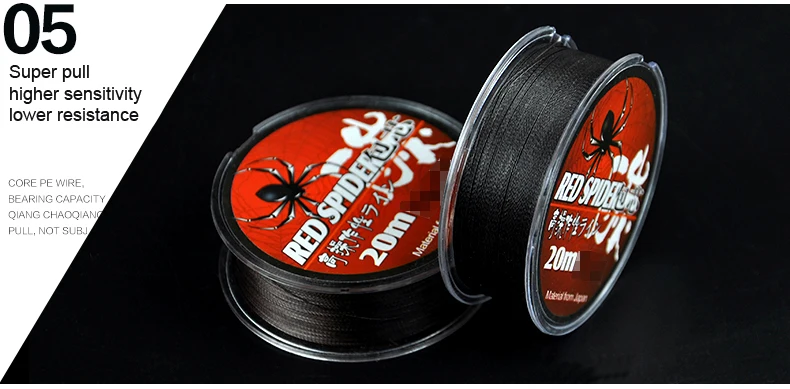 High Strength 20M Stainless Steel Fishing Wire-Red Spider Japan PE Braided Fly Fishing Line Cut Water Quickly Leader Wire  (7)