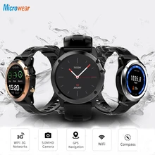 Смарт-часы Microwear H1, Android 4,4, водонепроницаемые, 1,39 дюймов, BT4.0, 3g/Wifi/gps/SIM, мужские умные часы, беспроводные устройства для iOS Android