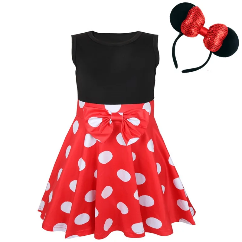 

3-10Y Minnie Mouse Bikini princess dress For Halloween Costume Girl thanksgiving Birthday Party Dress lol doll clothes