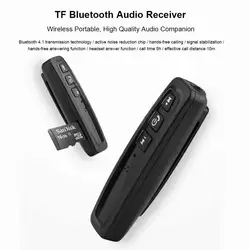 Мини Автомобильный Bluetooth приемник клип-на Hands-free Bluetooth беспроводной адаптер 3,5 мм AUX музыкальный плеер HD звонки Поддержка TF карта