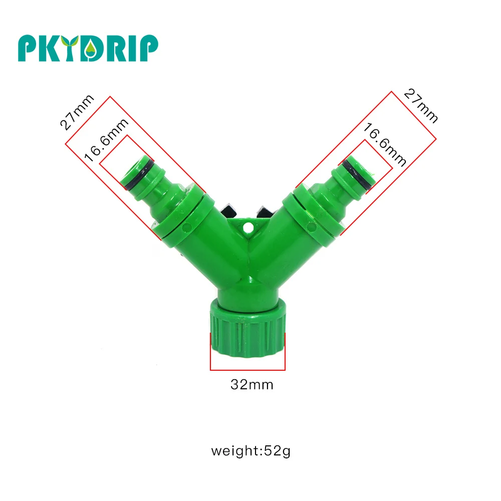 Pkydrip 1 шт. 3/4 ''женский пластиковый зеленый Y Тип ловушка подключения водопроводной воды для дома gardern капельный полив орошения