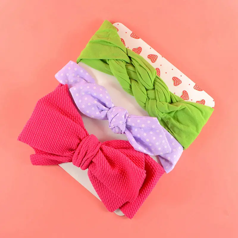 

Baby Nylon Headband Set Newborn Shower Gift Toddler Top knot Head wrap Infant Bowknot Girl Gift Knotted Headbands HB298S
