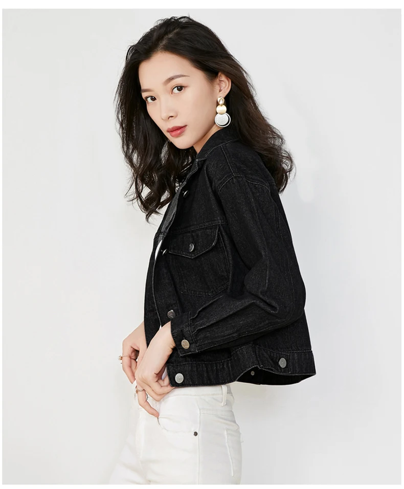 Basic Jeans Jacket Women Black Light blue Spring Autumn Woman Denim Womens Coat And Jackets Jean Slim Short Type Jacket Feminina (5)