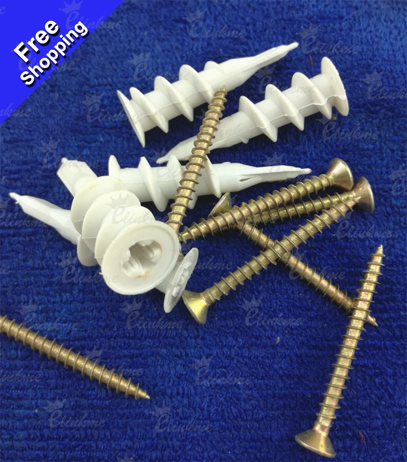 M6*40mm PLASTERBOARD CAVITY WALL SPEED FIXING PLUGS SELF DRIVE INCLUDING SCREWS,free shippingin