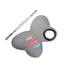 Pandahall 1 набор из нержавеющей стали паллетка для ногтей искусство Полирующий Пигмент палитра для смешивания косметический шпатель для макияжа стержень набор инструментов для маникюра