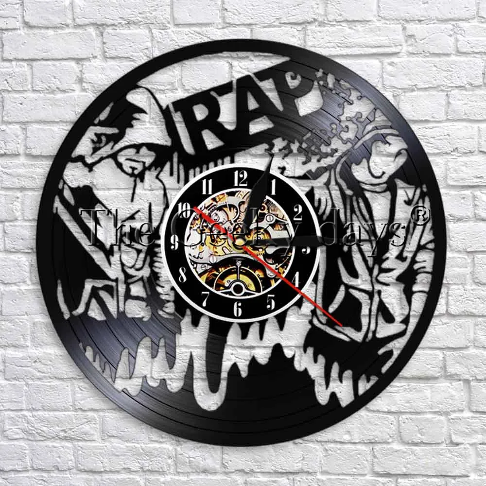 1Piece Rap Hip Hop Music Vinyl Record Wall Clock Modern Design Musical