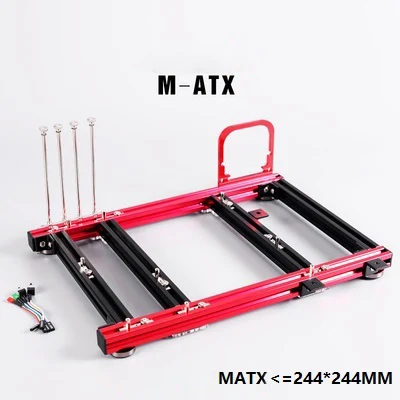 DIY Mini itx/matx/ATX PC Chassis case Aluminum Desktop Open Bare Frame Horizontal Rack game host Box computer mainframe Parts - Цвет: red