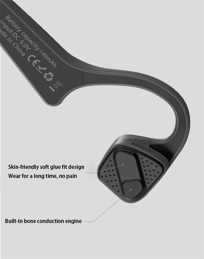 Наушники Bluetooth 5,0 костной проводимости беспроводная гарнитура для samsung Galaxy S9 Plus S8 S10 Lite мобильный телефон спортивные наушники