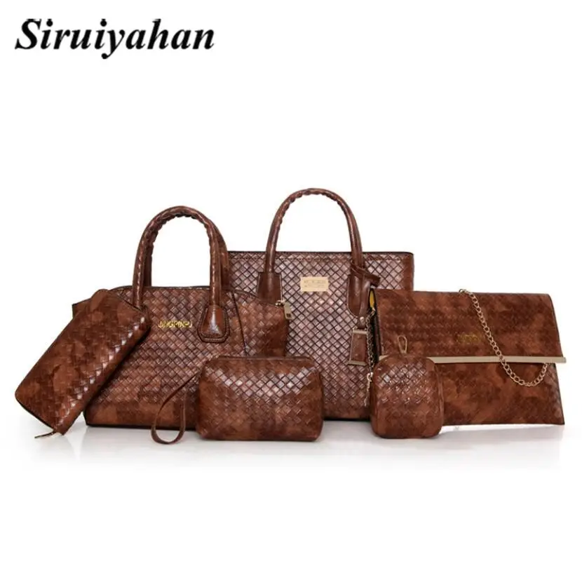 6 шт Для женщин Сумки Дамы Сумка Женский Повседневное Tote сумка Bolsas Feminina Crossbody