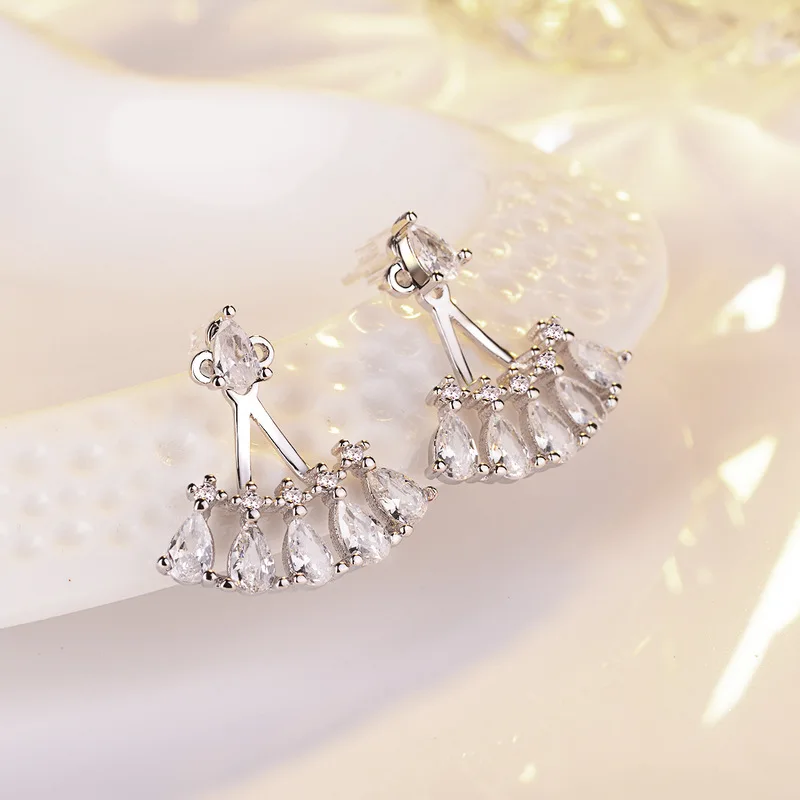 

Fashion Jewelry and Accessories, Earrings, Stud Earrings, S925 sterling silver needle, a small, fresh zirconia drip