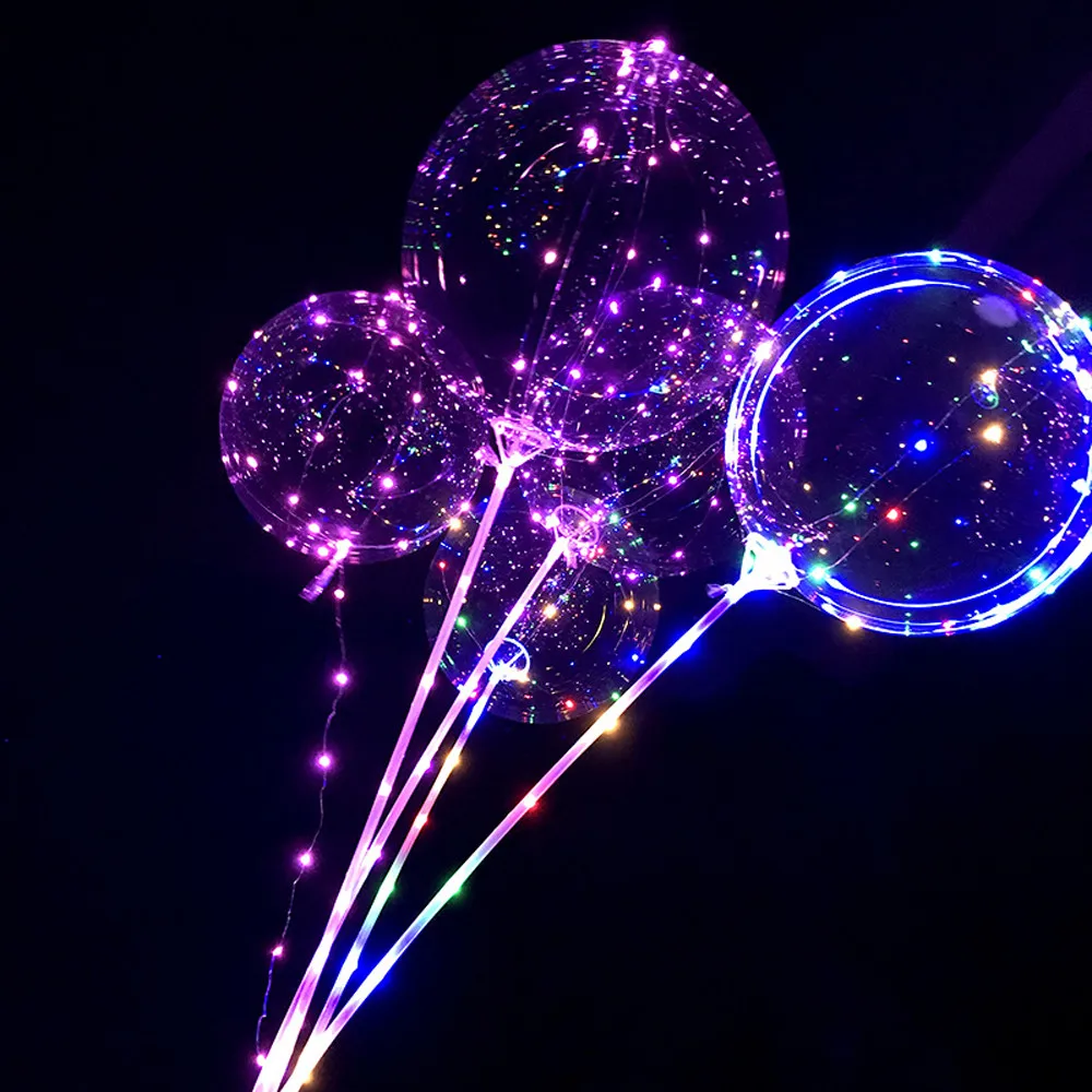18 дюймов прозрачные латексные воздушные шары со светодиодной полосой 3 М медный провод светящиеся светодиодные воздушные шары для свадебного украшения принадлежности для дня рождения