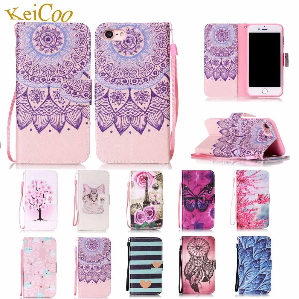 

For Apple iPhone 7 4.7 inch Brand Book Flip PU Leather Cases For iPhone7 Cute Cartoon Animal Pattern Card Holder Covers Magnetic