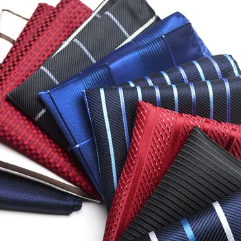 

New style Vintage Fashion Party Men's Handkerchief Star Silver striped Groomsmen Men Pocket Square Hanky 22*22cm