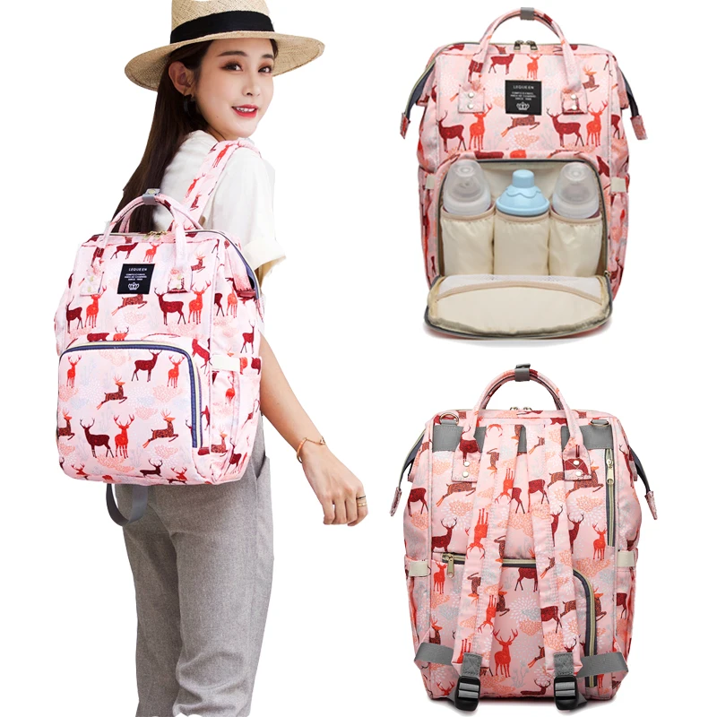 

Deer Pattern Mummy Maternity Nappy Bag Brand Large Capacity Baby Bag Travel Backpack Designer Nursing Bag for Baby Care