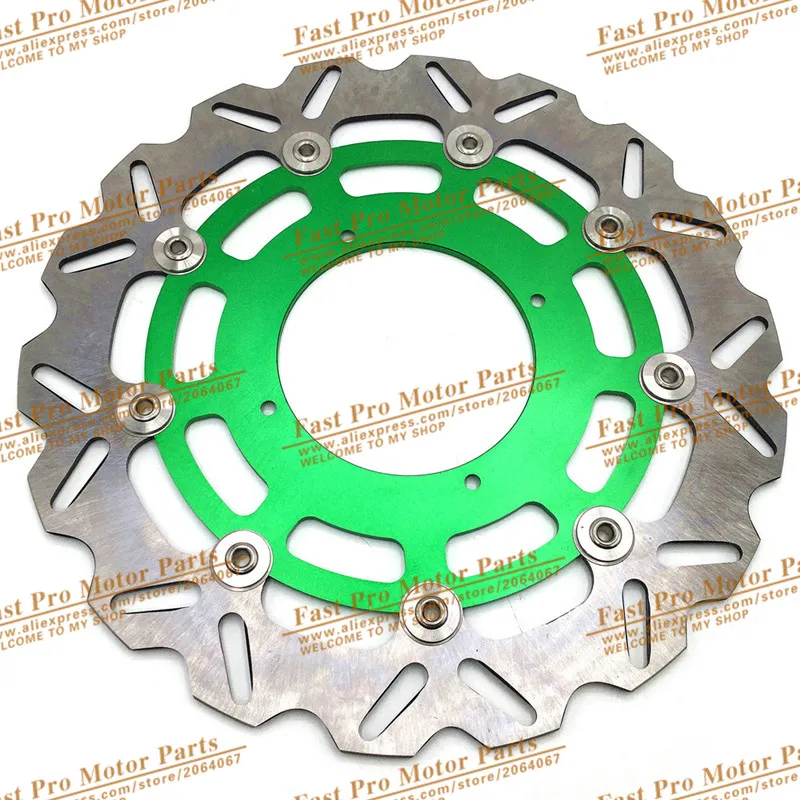 320 мм Большой передний ротор плавающего тормозного диска пластина подходит для Kawasaki Dirt Pit bike гоночный мотоцикл Supermoto