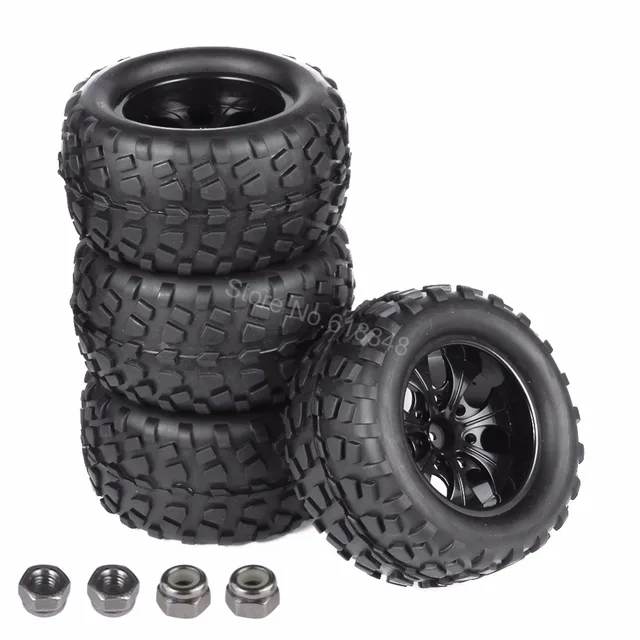 Best Price 4x RC Tires & Nylon Wheel Rims Foam Inserts 12mm Hex for HSP 1/10 Monster Truck Redcat Volcano EPX Pro S30 Blackout XTE Car Best Price 4x RC Tires & Nylon Wheel Rims Foam Inserts 12mm Hex for HSP 1/10 Monster Truck Redcat Volcano EPX Pro S30 Blackout XTE Car