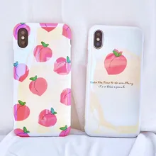 

3D Peach Shell Fruit Hologram Cartoon Phone for Iphone X Xs 8 7 6 6s Plus 6plus 7plus 8plus Phone Cases Cute Couple Back Cover