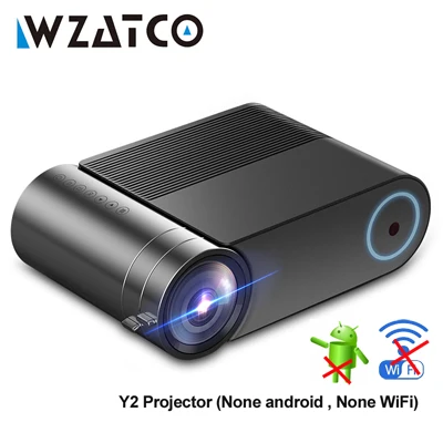 WZATCO мини-проектор Y2 Android 7,1, 2800 люмен, 1280x720 P, Портативный светодиодный hd-проектор Смарт 3D Proyector для дома Театр - Цвет: Y2 Projector