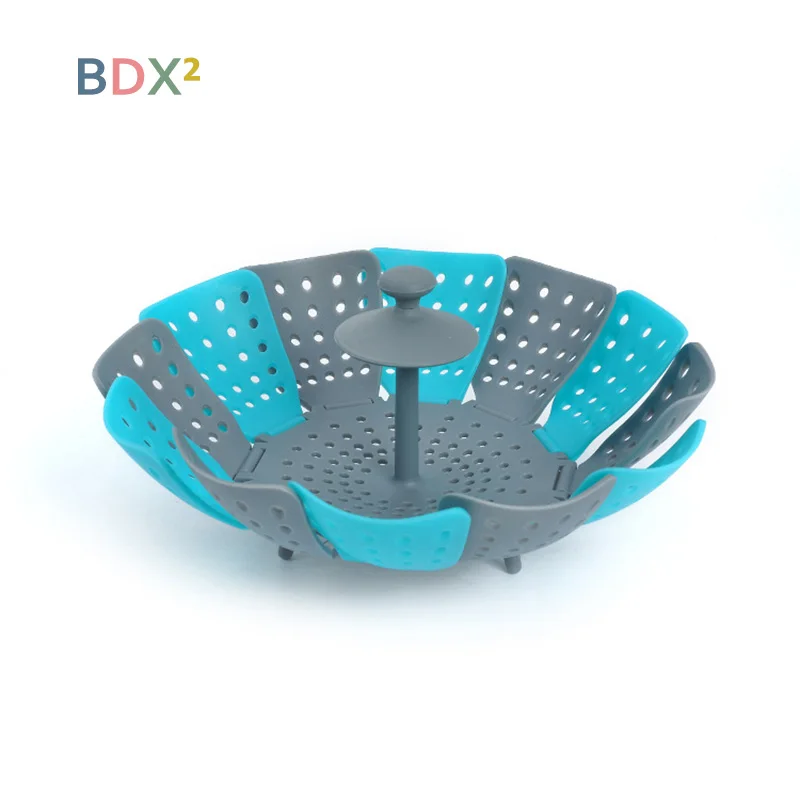 

Multi-Function Lazy Steamer Container Fruit Vegetable Basket Drain Bowl Kitchen Creative Tools Foldable Dishes