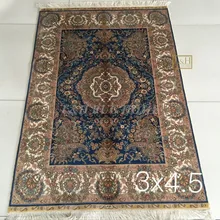 3'x4. 5' 230 линии ручной работы Шелковый Восточный персидских Ковры ручной ковер из шелка для украшения дома