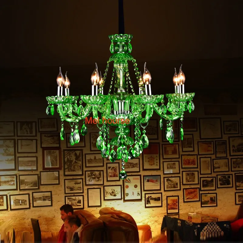 Romantic cafe bar crystal lamp European restaurant Candle Chandelier
