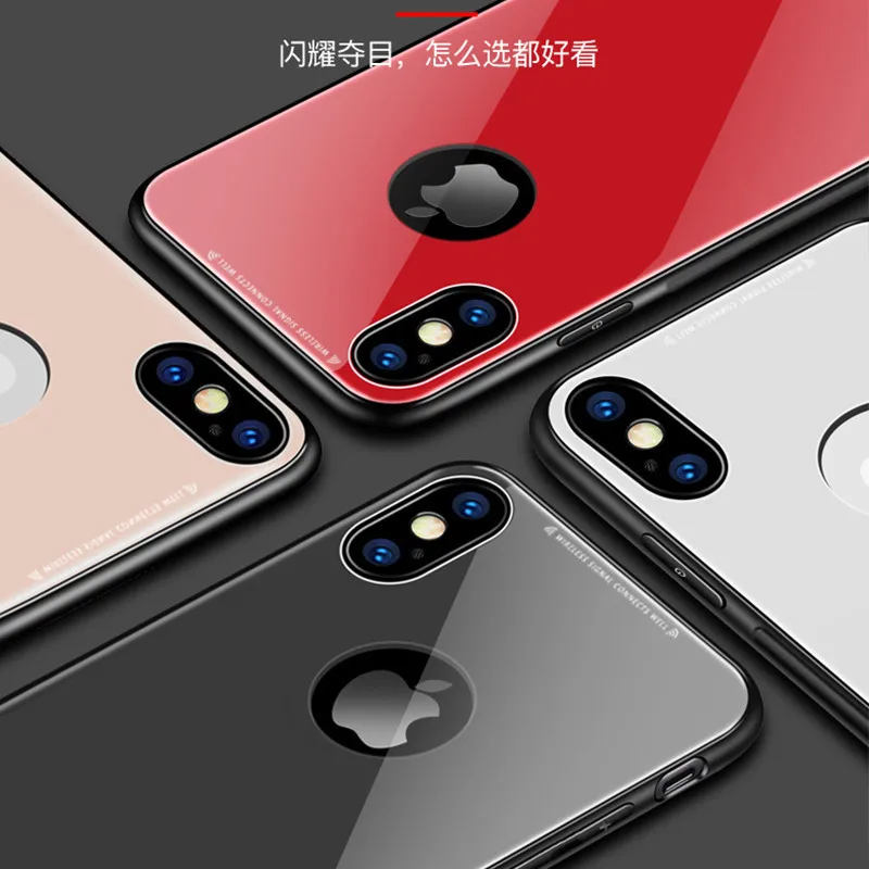 YY phoneCase закаленное стекло чехол для iPhone X Xs прозрачный защитный 6 7 8 плюс Чехол Coque