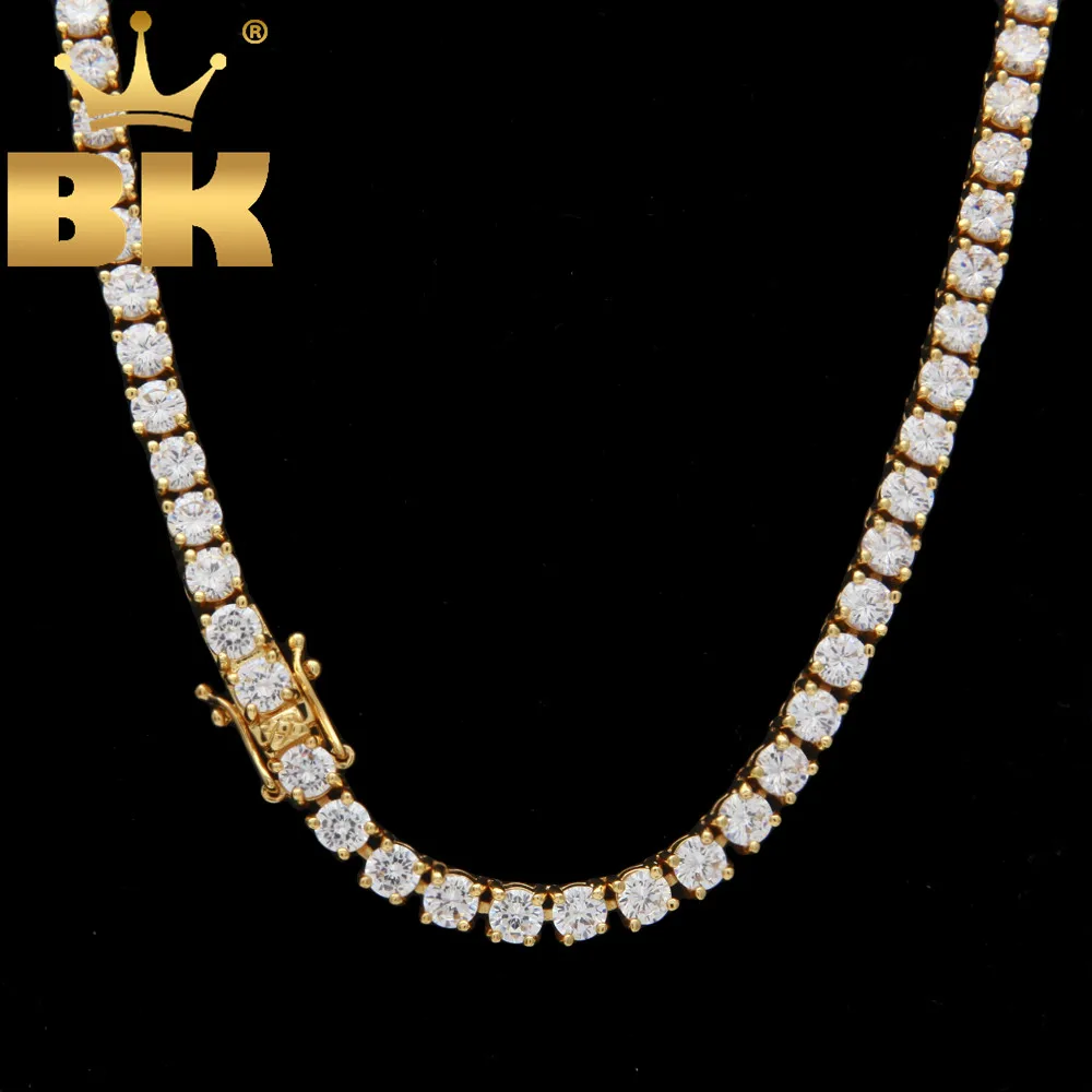 

THE BLING KING 5mm CZ Tennis Chains Full Iced Out Zirconia Luxury Necklace Fashion Choker Necklaces Hiphop Jewelry